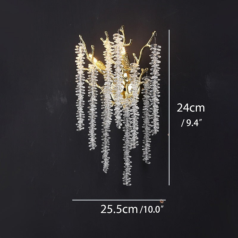Modern Crystal Cascade Wall Light