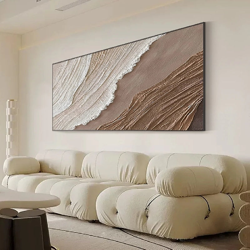 Neutral Tone 3D Textured Abstract Painting