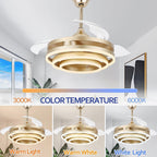 Deckenventilator-Leuchte aus Metall mit Ringventilator
