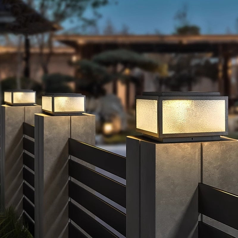 Modern Metal Square Post Light