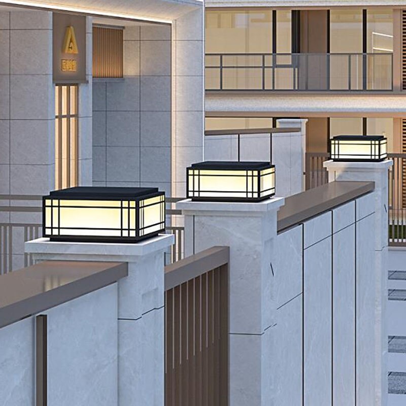 Modern Metal Square Post Light