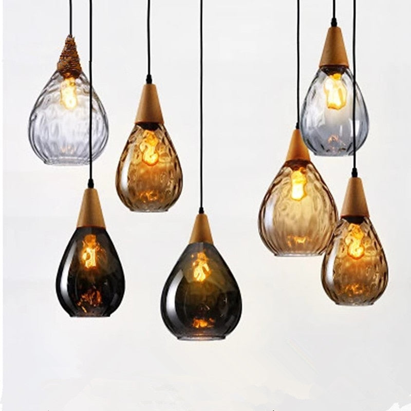 Modern Glass Teardrop Pendant Light