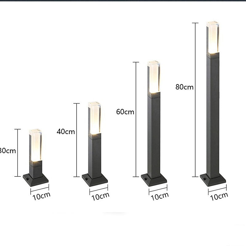 Modern Metal Bollard Post Light