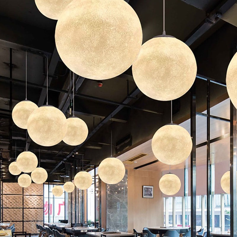 Modern Metal Moon Ceiling Light