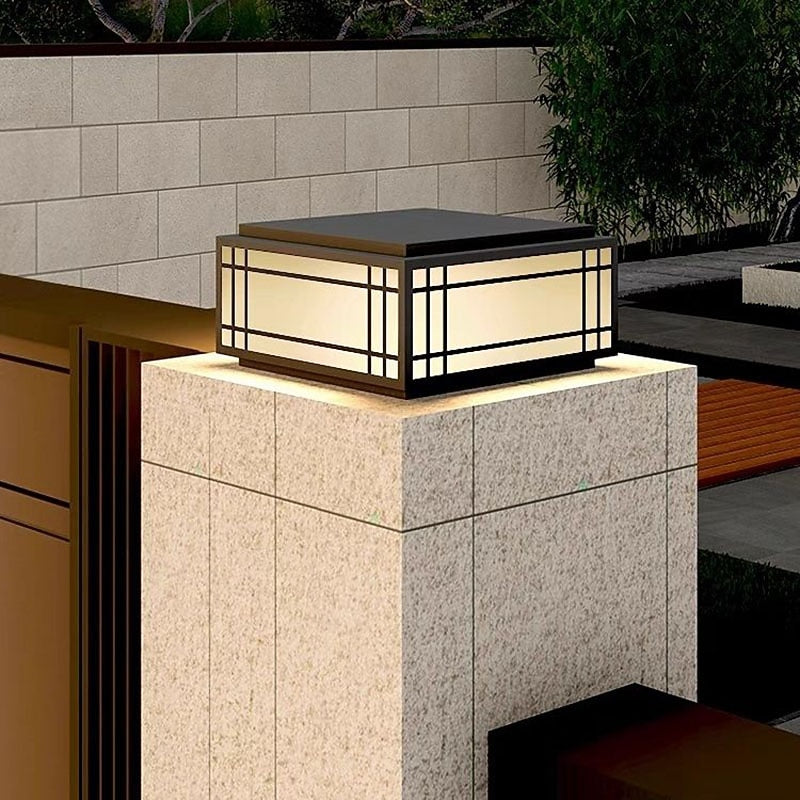 Modern Metal Square Post Light