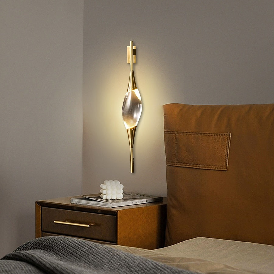Modern Glass Leaf Wall Light