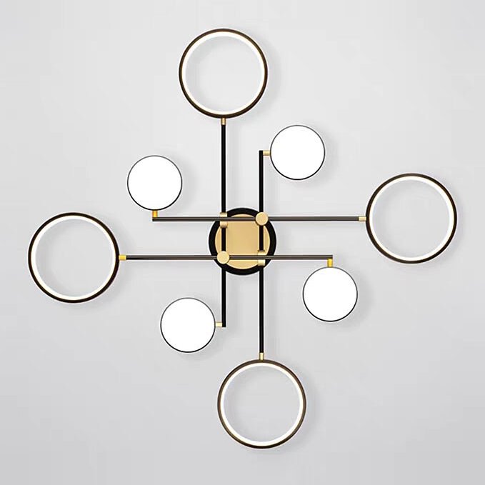 Modern Acrylic Circle Semi-flush Chandelier