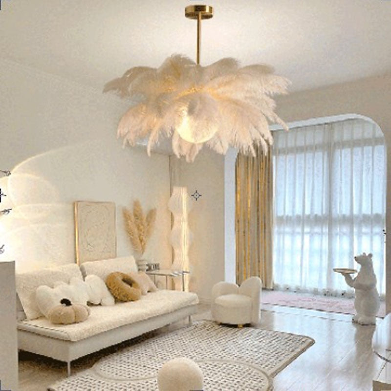 Glam Feather Feather Pendant Light