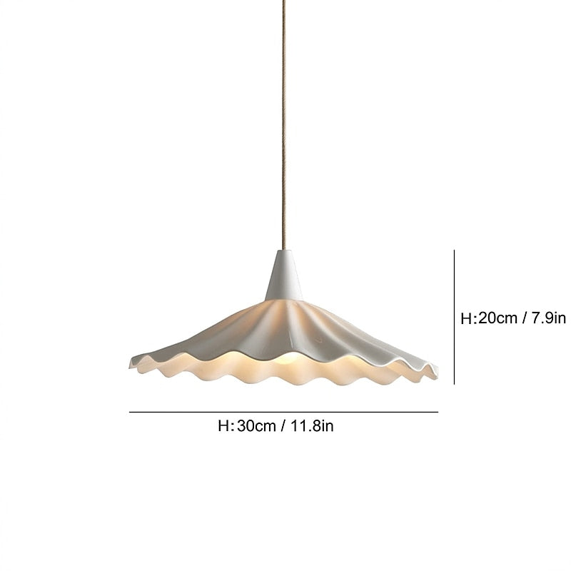 Modern Ceramic Ruffled-Dome Pendant Light