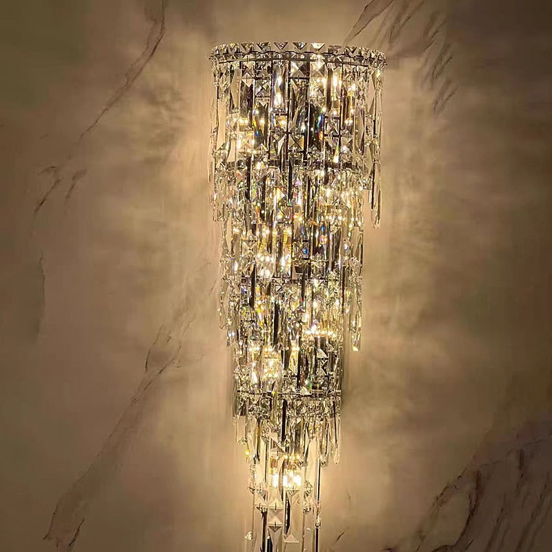 Glam Crystal Cascade Wall Light