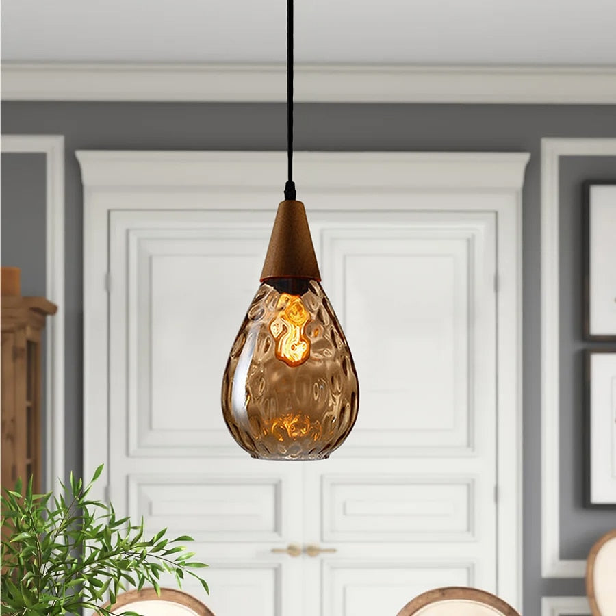 Modern Glass Teardrop Pendant Light