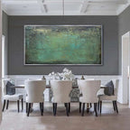 Teal Patina Textured Painting