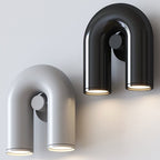Moderne U-förmige Wandleuchte aus Metall