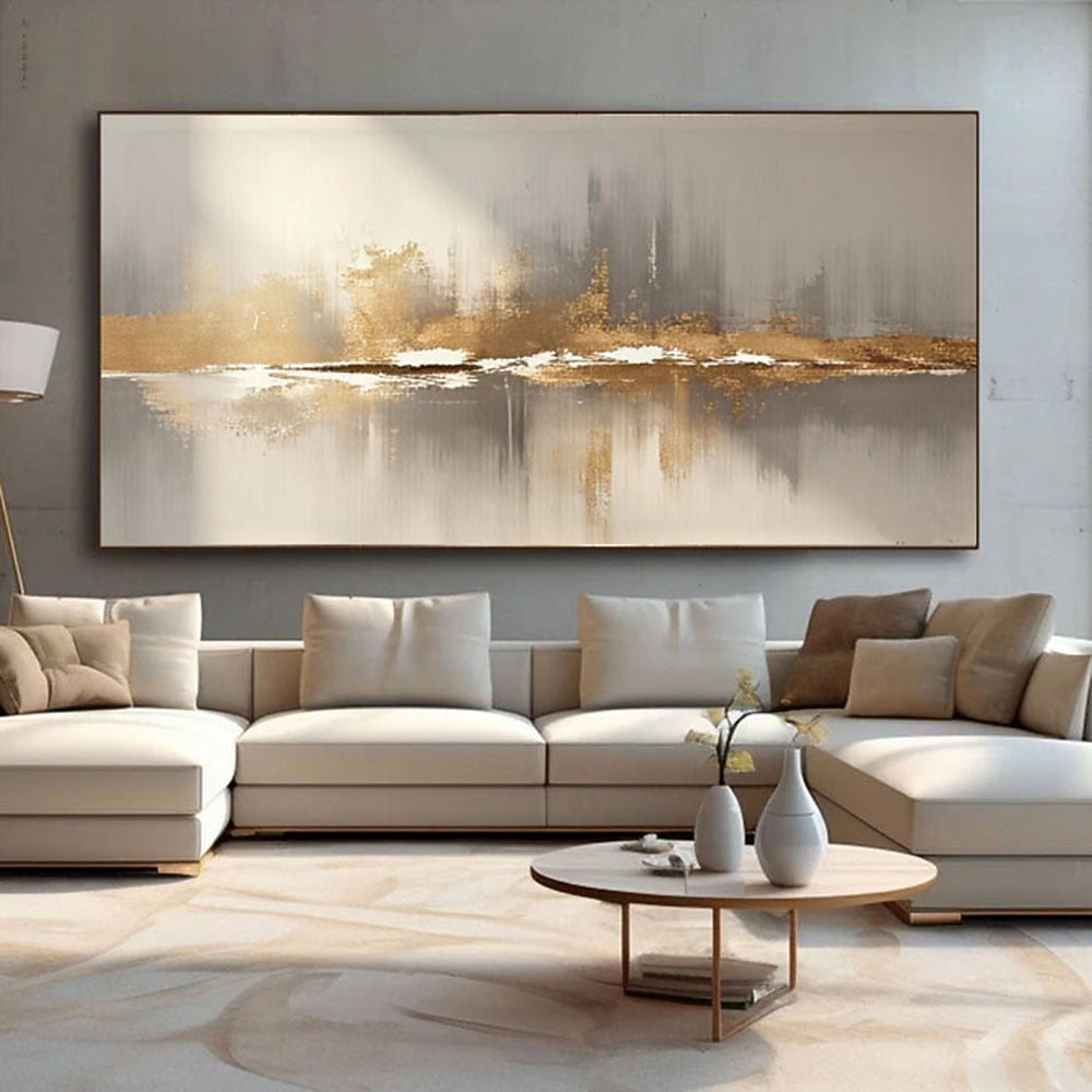 Gold Mist Horizon Painting