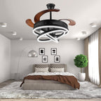 Deckenventilator-Leuchte aus Metall mit Ringventilator