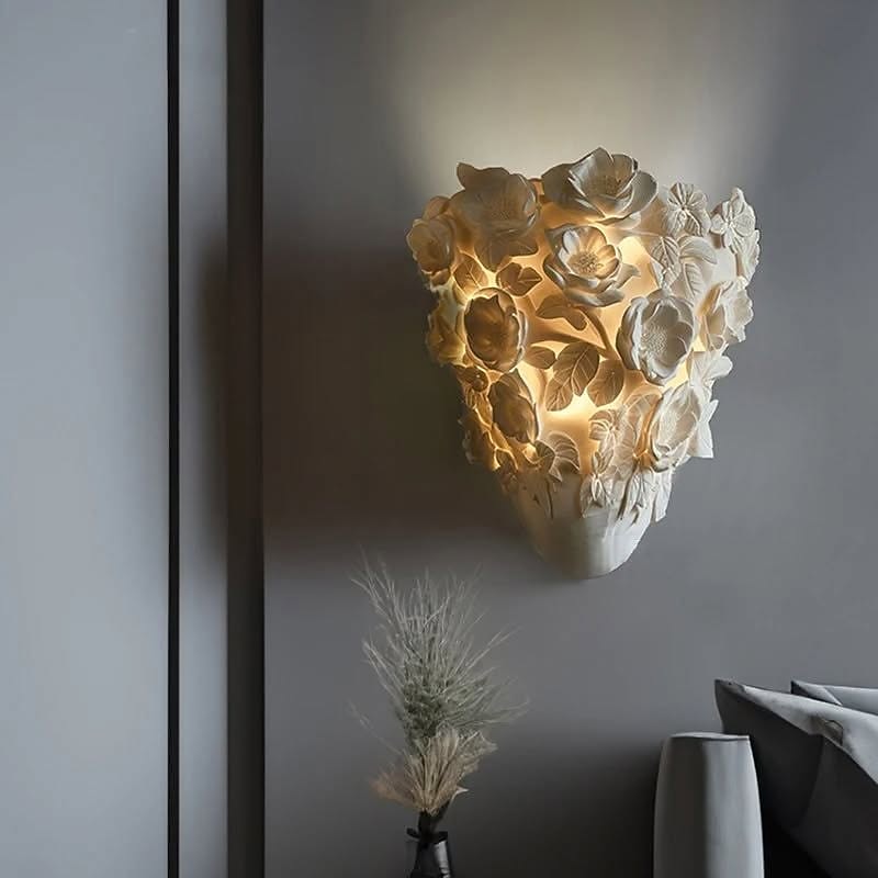 Modern Resin Flower Wall Light