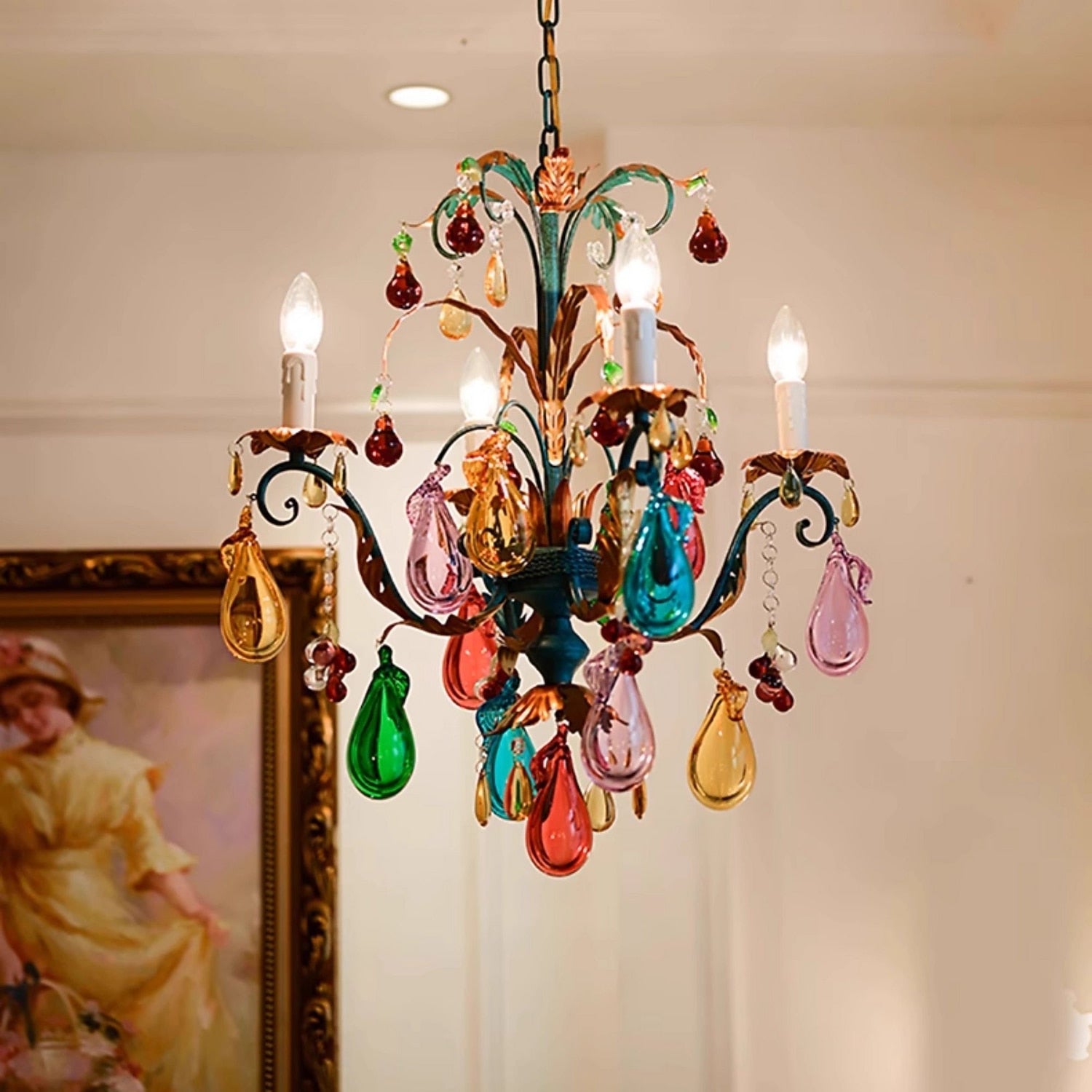 Vintage Crystal Candelabra Chandelier