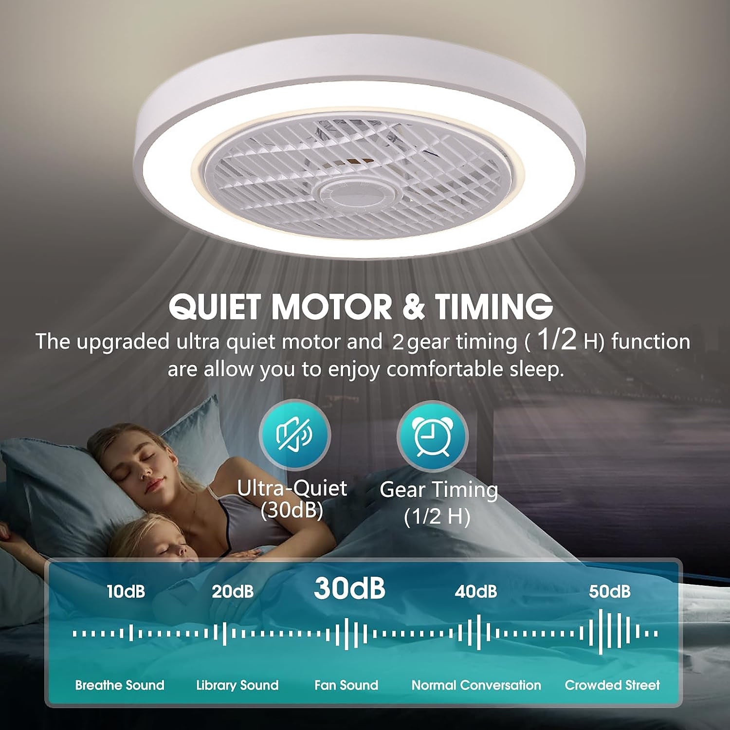 Modern Metal Ring-Fan Ceiling Fan Light