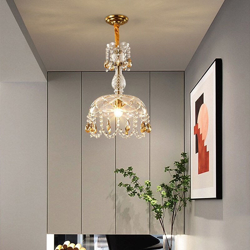 Vintage Crystal Teardrop Pendant Light