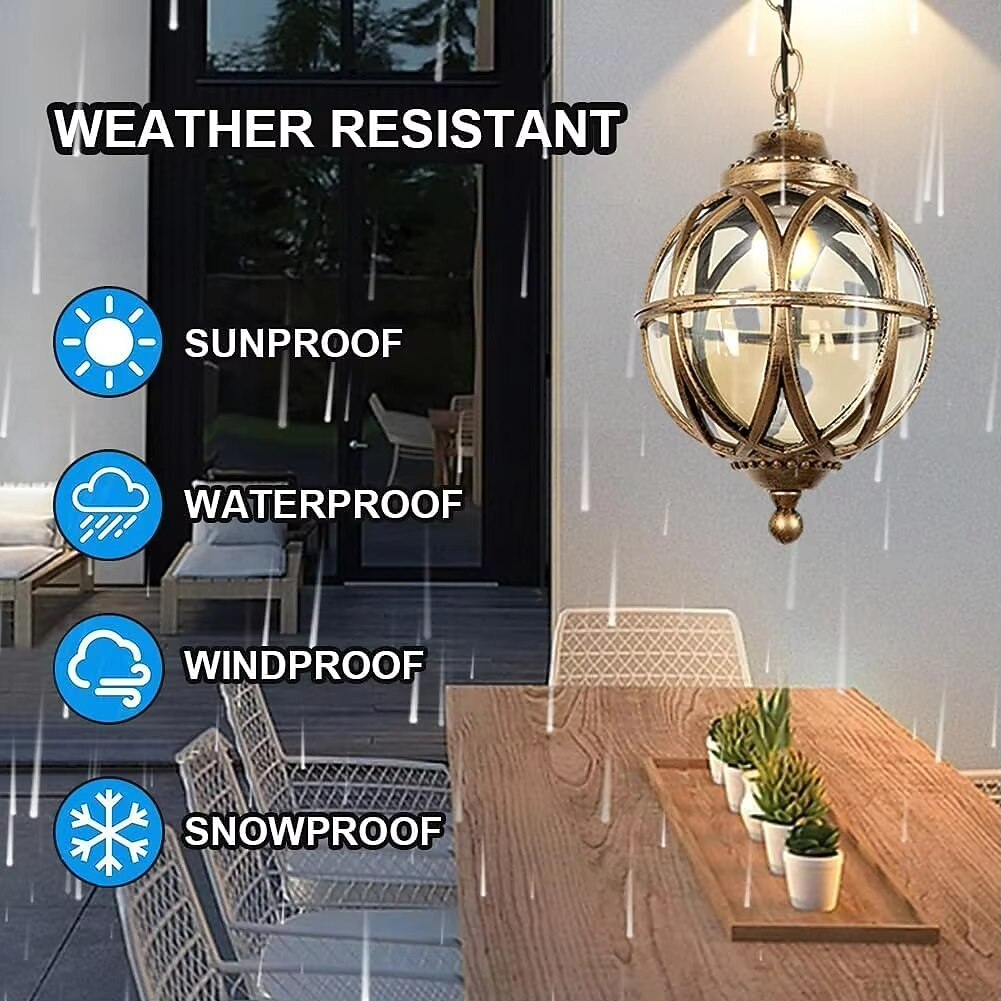 Modern Glass Globe-Lantern Pendant Light