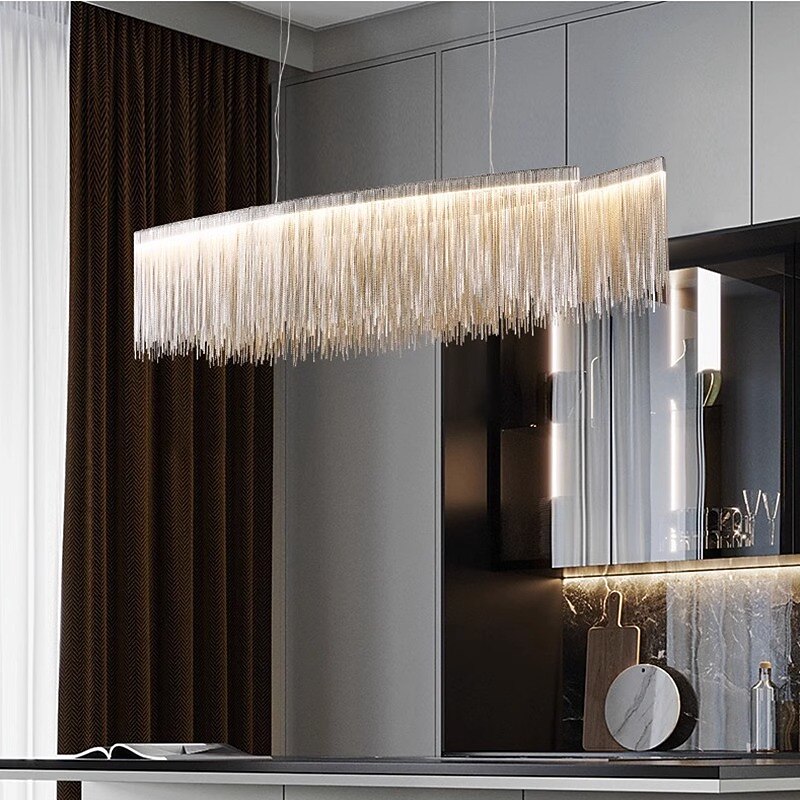 Glam Metal Linear Pendant Light