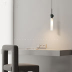 Moderne Pendelleuchte aus Marmorzylinder