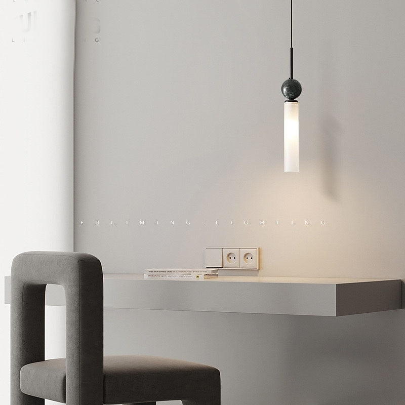 Modern Marble Cylinder Pendant Light