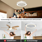 Deckenventilator-Leuchte aus Metall mit Ringventilator