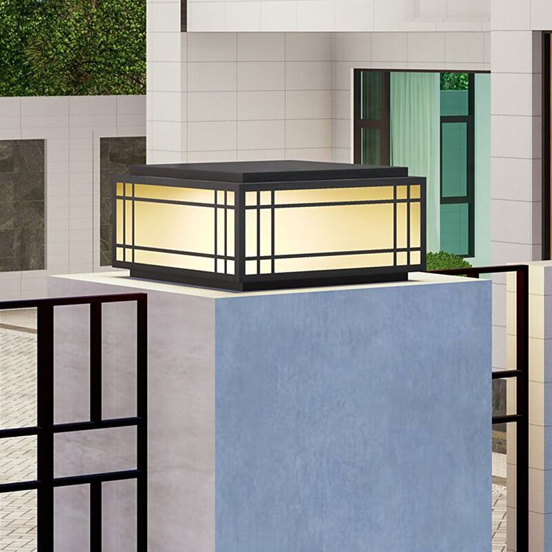 Modern Metal Square Post Light