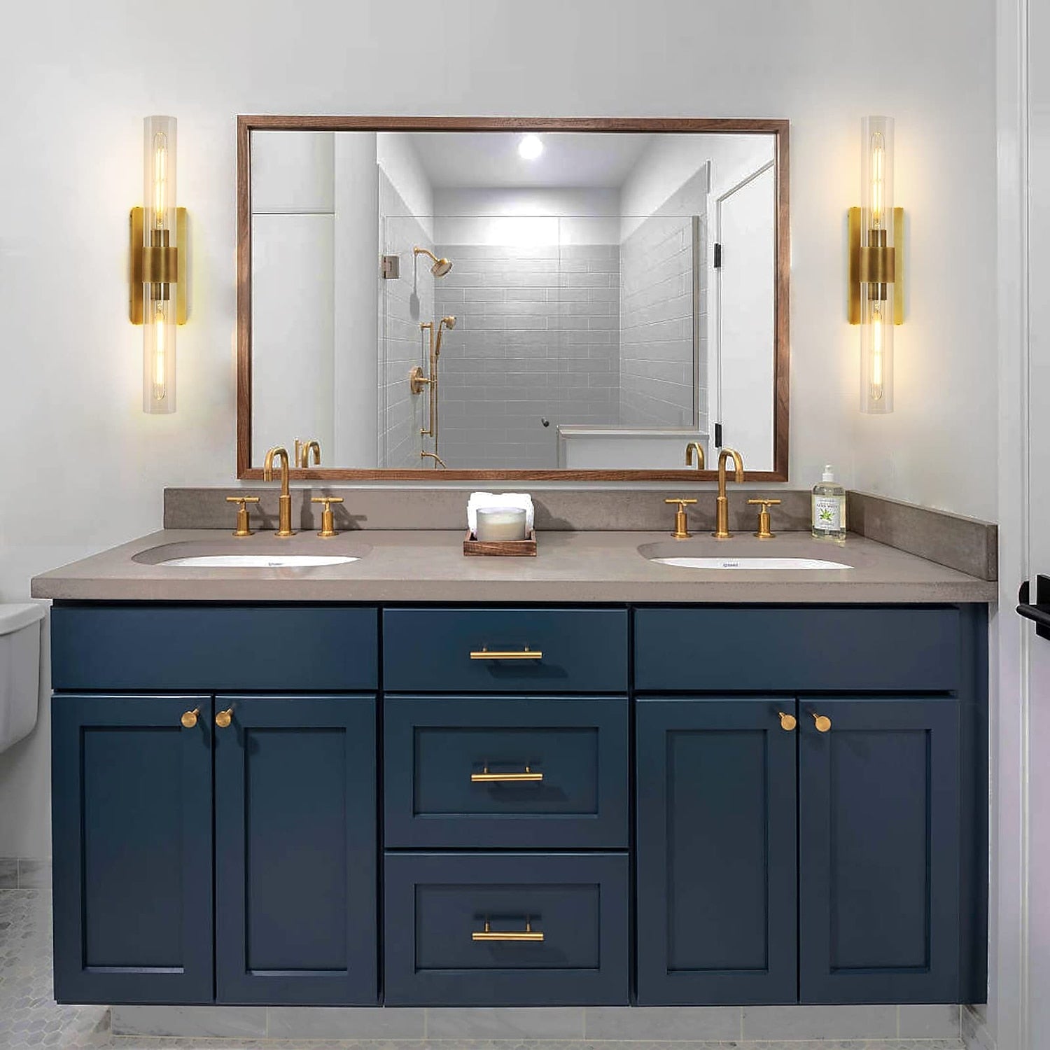Modern Glass Cylinder Vanity Light