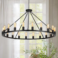 Industrial Metal Wagon-Wheel Chandelier
