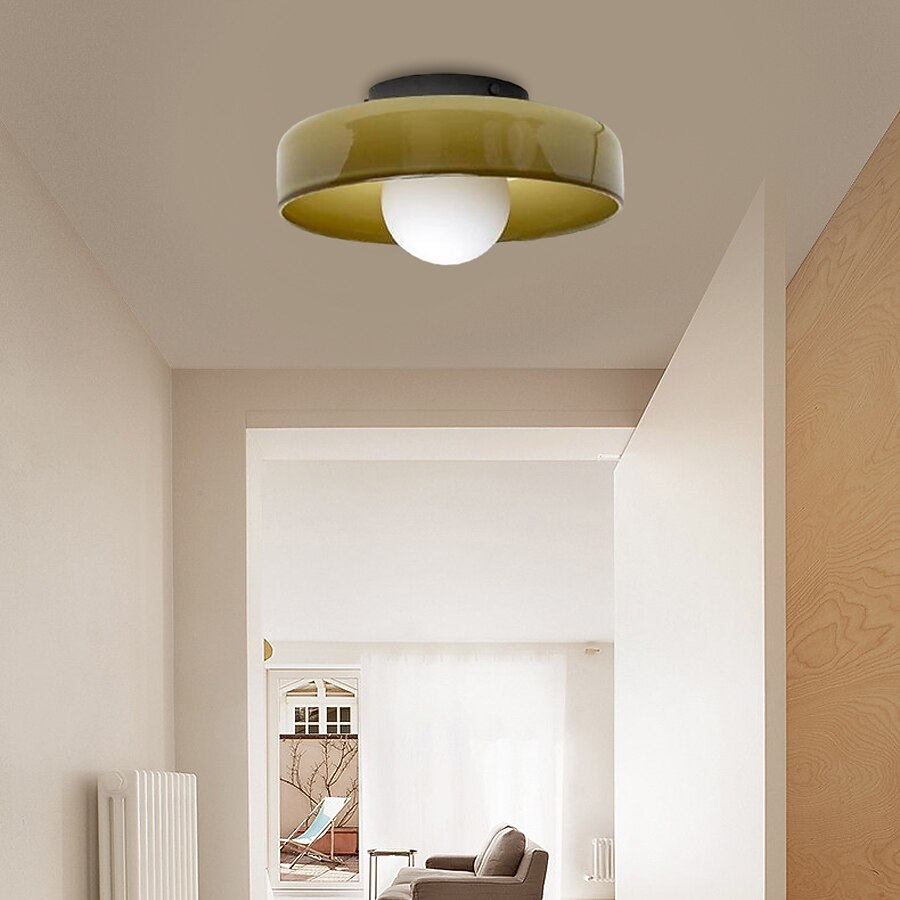 Industrial Glass Disc Ceiling Light