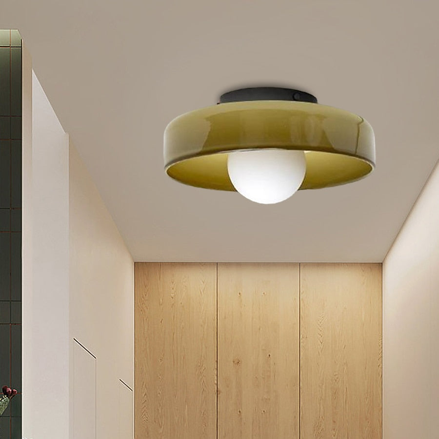 Industrial Glass Disc Ceiling Light