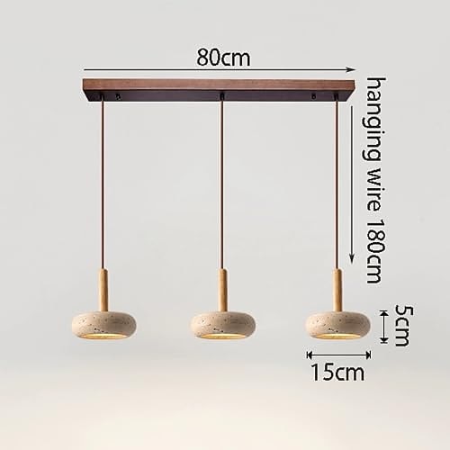 Wabi-Sabi Travertine Disc Pendant Light