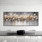 Gold and White Blossom Painting