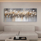 Gold and White Blossom Painting