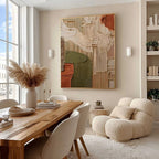 Earth-Tone Geometric Textured Painting