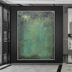 Teal Patina Textured Painting