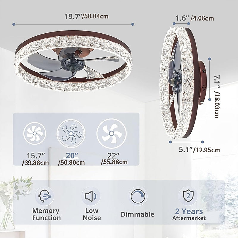 Modern Metal Ring-Fan Ceiling Fan Light