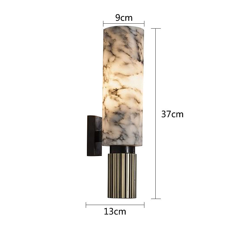 Modern Marble Cylinder Wall Light