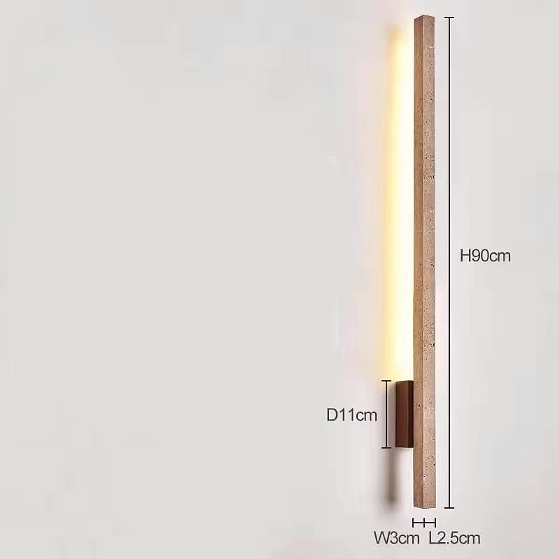 Wabi-Sabi Travertine Linear Wall Light