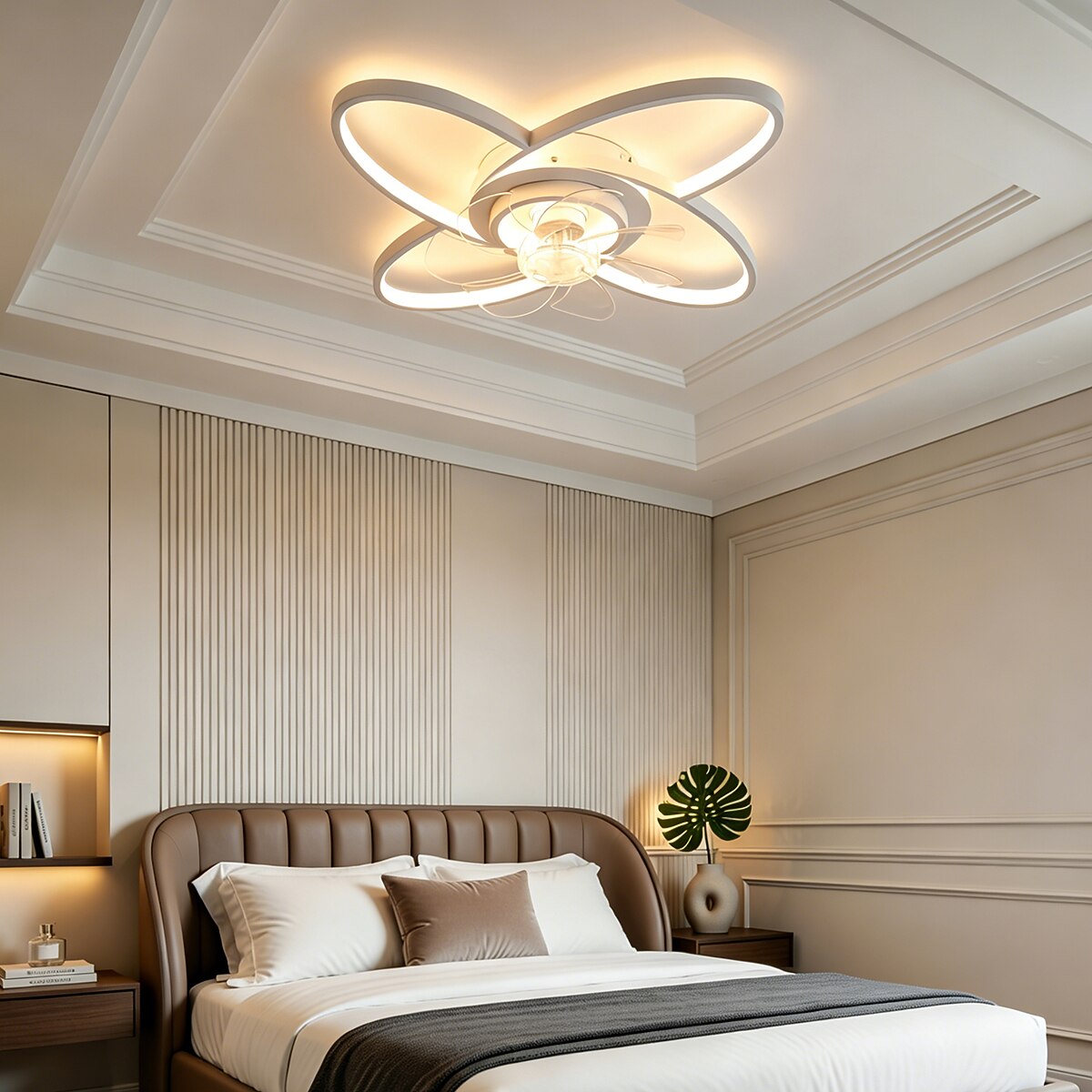 Modern Metal Ring-Fan Ceiling Fan Light