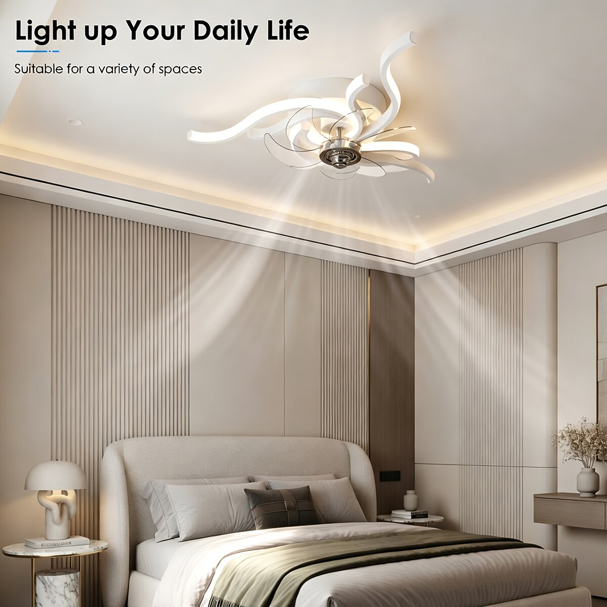 Modern Metal Blade-Fan Ceiling Fan Light