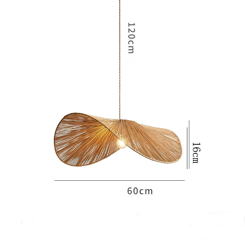 Rustic Rope Leaf Pendant Light