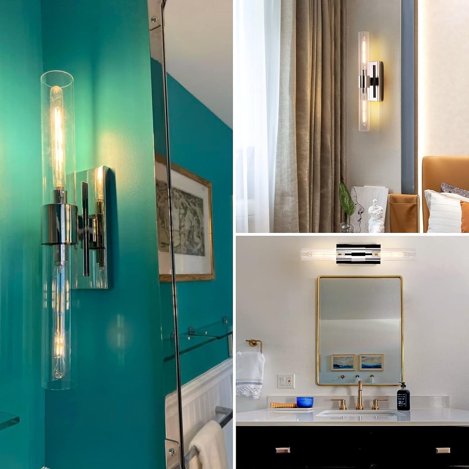 Modern Glass Cylinder Vanity Light