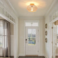 Boho Rattan Drum Ceiling Light