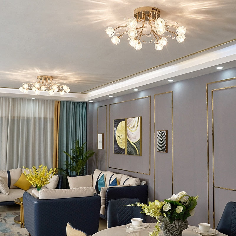 Glam Crystal Branch Ceiling Light