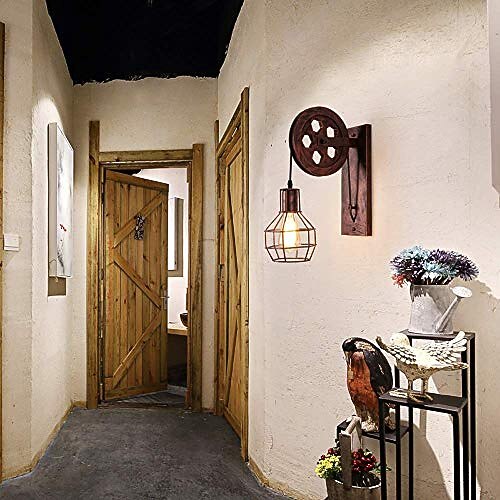 Industrial Metal Pulley-Lantern Wall Light