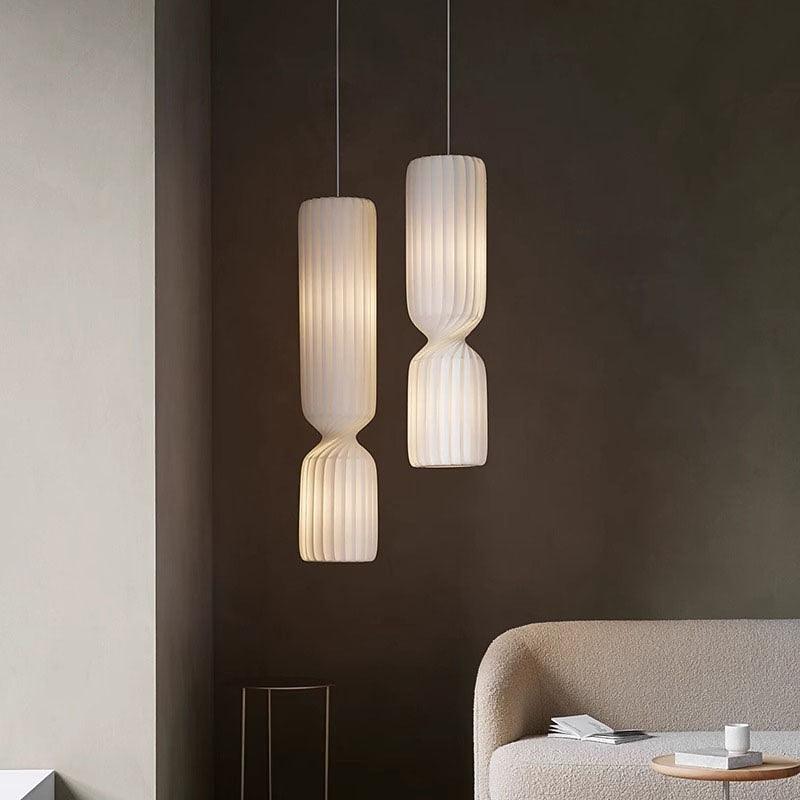 Wabi-Sabi Fabric Cylinder Pendant Light