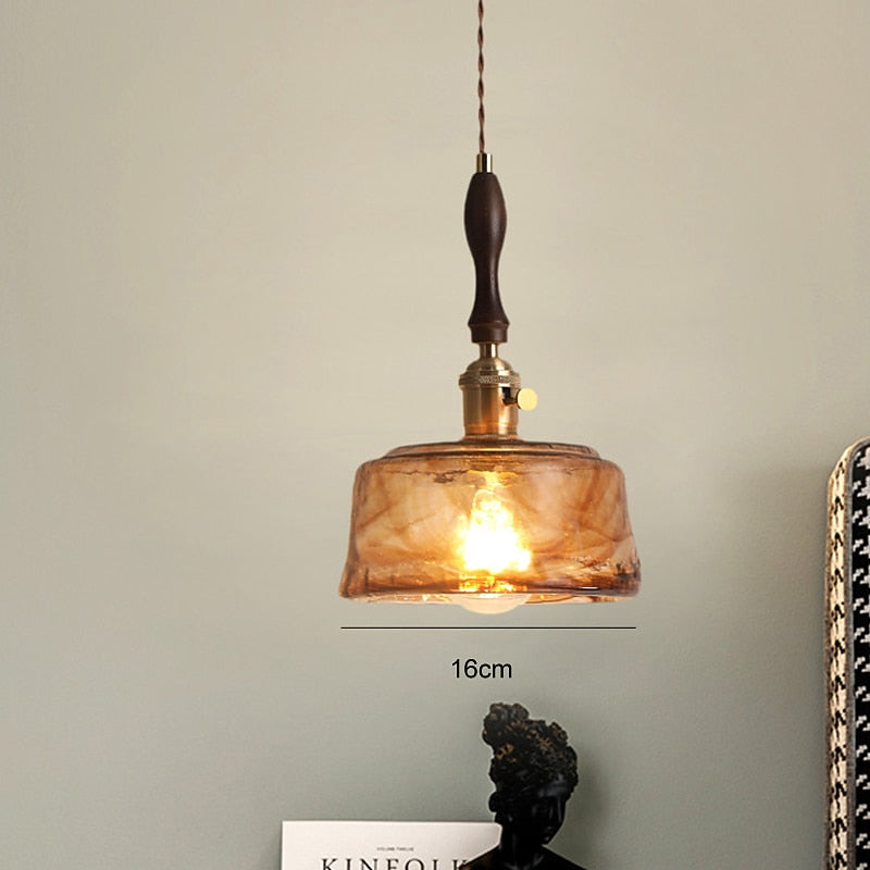 Vintage Glass Bell Pendant Light